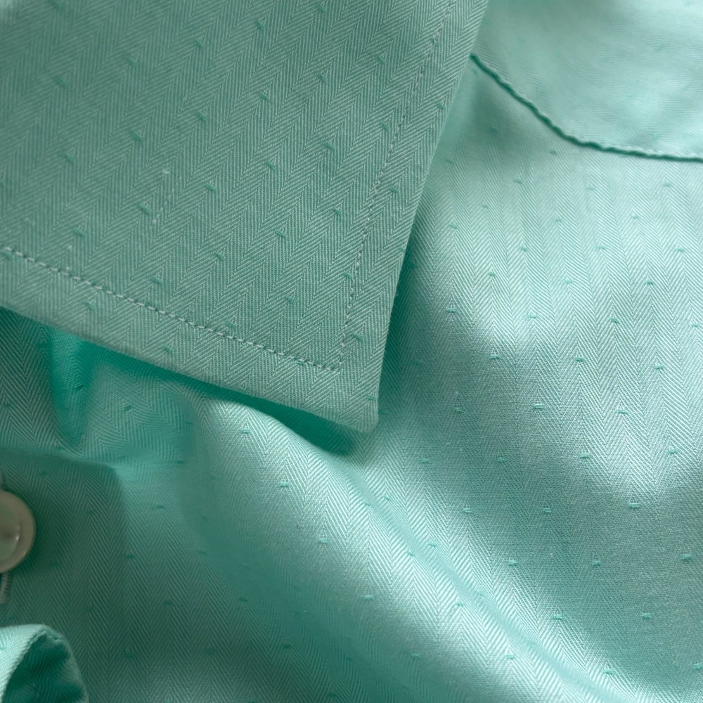Eton Dress Shirt Mens 16 41 Mint Green Textured Contemporary Fit Business Luxury - Picture 4 of 8